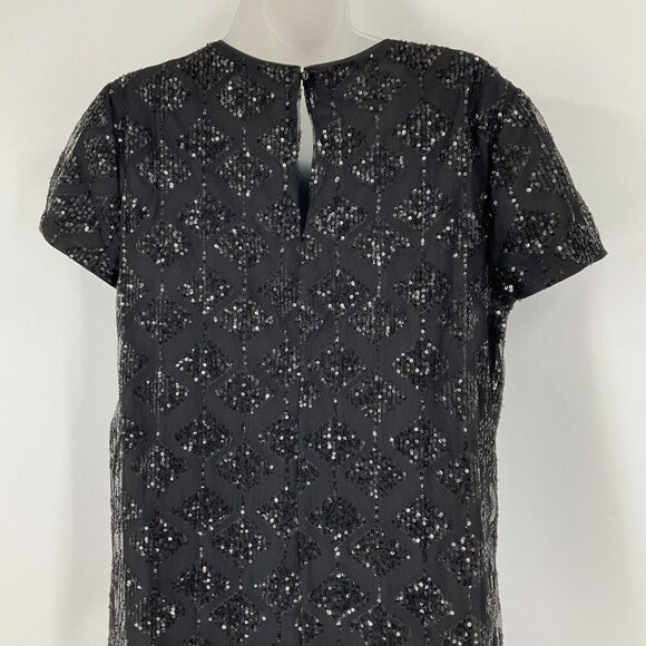 Maggy London Black Sequin Dress Size 12 US lined Classic cocktail NWT - Picture 8 of 11